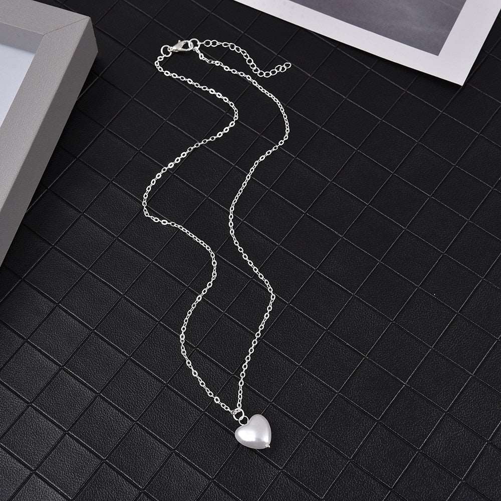 New Beads Neck Chain Pearl Choker Necklace For Women Silver Women's Necklace