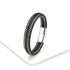 Leather Rope Bracelet For Men Leather Rope Black/Grey - Silver Clasp Men's Bracelet