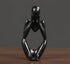 Abstract Thinker Figurine Sculpture Black - Cupping Face Abstract Figurine