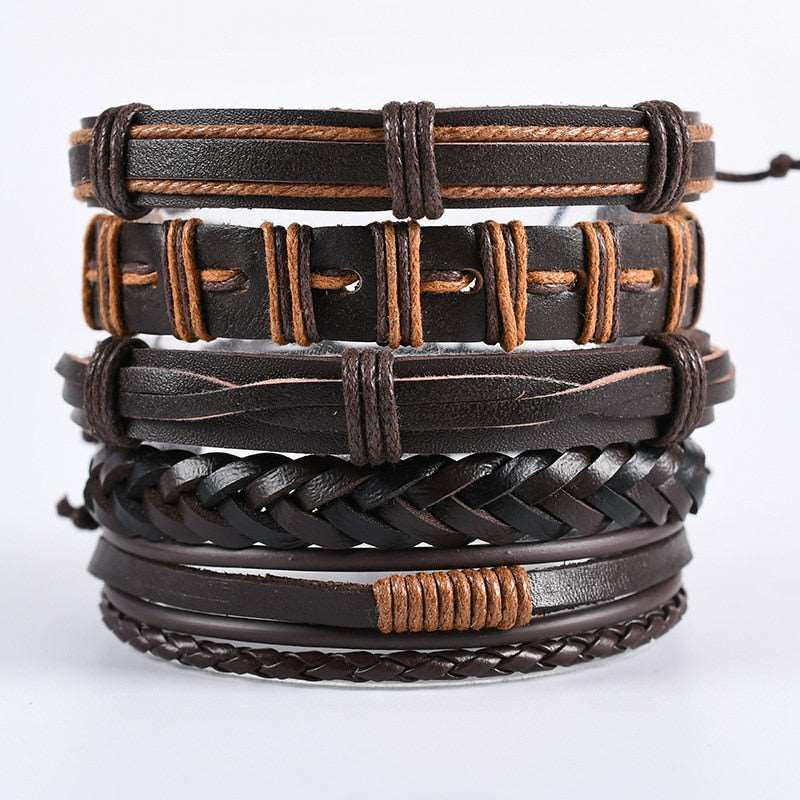 Multilayer Rope Leather Bracelet for Men Style 8 Men's Bracelet