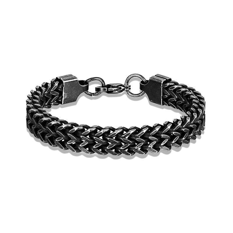 Dark Grey Chain Bracelet 8-12mm Vintage 4 Men's Bracelet
