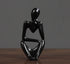 Abstract Thinker Figurine Sculpture Black - Head on Knuckle Abstract Figurine