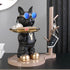 Standing Bulldog Statue with Storage Tray Decorative Bulldog Statue