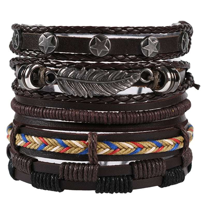 Multilayer Rope Leather Bracelet for Men Style 16 Men's Bracelet