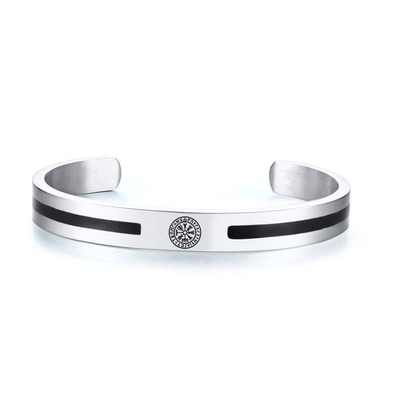 Viking Bangle, Silver-Tone Cuff Bracelet Connection - Silver Men's Bracelet