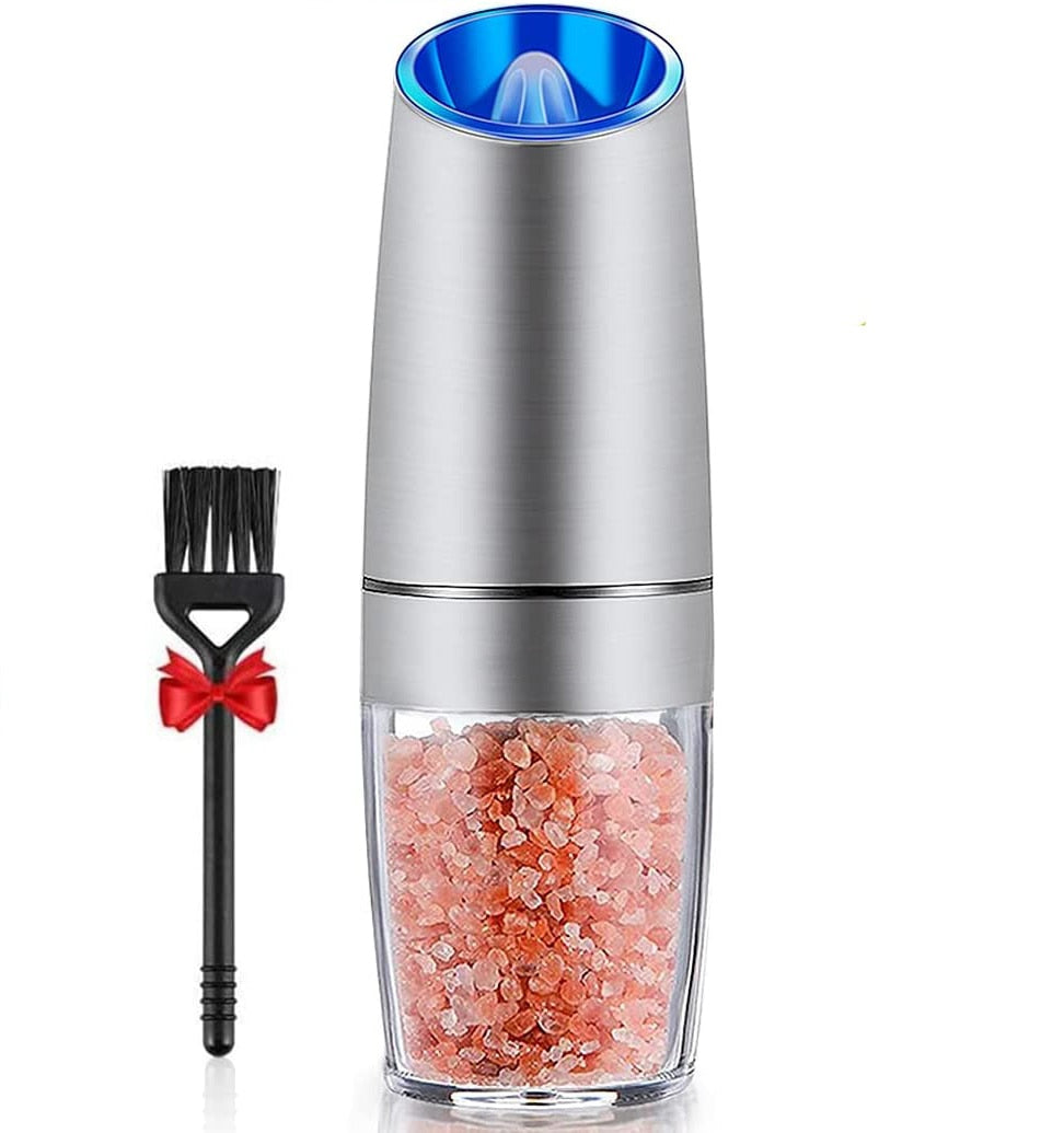 Salt and Pepper Automatic Grinder with LED Light Silver Kitchen Dining & Bar
