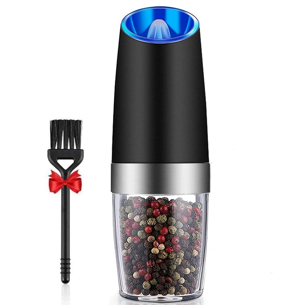 Salt and Pepper Automatic Grinder with LED Light Black Kitchen Dining & Bar
