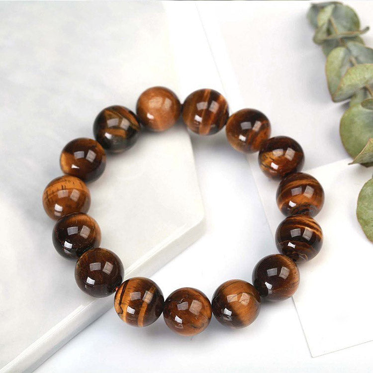 Natural Stone Beads Bracelet Yellow Τiger Εyes Natural Stone Bracelet