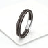 Leather Rope Bracelet For Men Leather Rope Brown/Grey - Silver Clasp Men's Bracelet