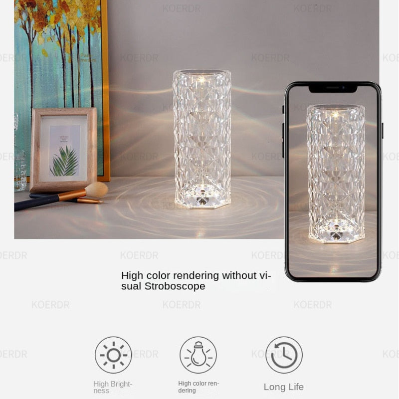LED Crystal Table Lamp Home Decor