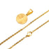 Gold Plated Embossed Rays Necklace for Men Circle Men's Necklace