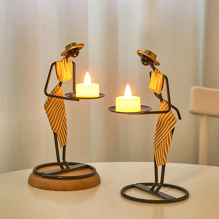 Retro Vintage Woman Candle Holder Candle Holders