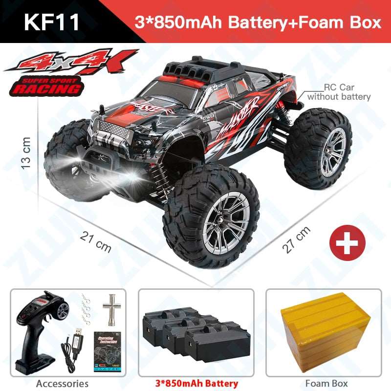 2.4G Off-Road RC Car 4WD 33KM/H Electric High Speed Drift Racing KF11 With 3 Batteries RC Vehicles