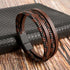 Leather Bracelet for Men with Magnetic Clasp Brown - Style 3 Men's Bracelet
