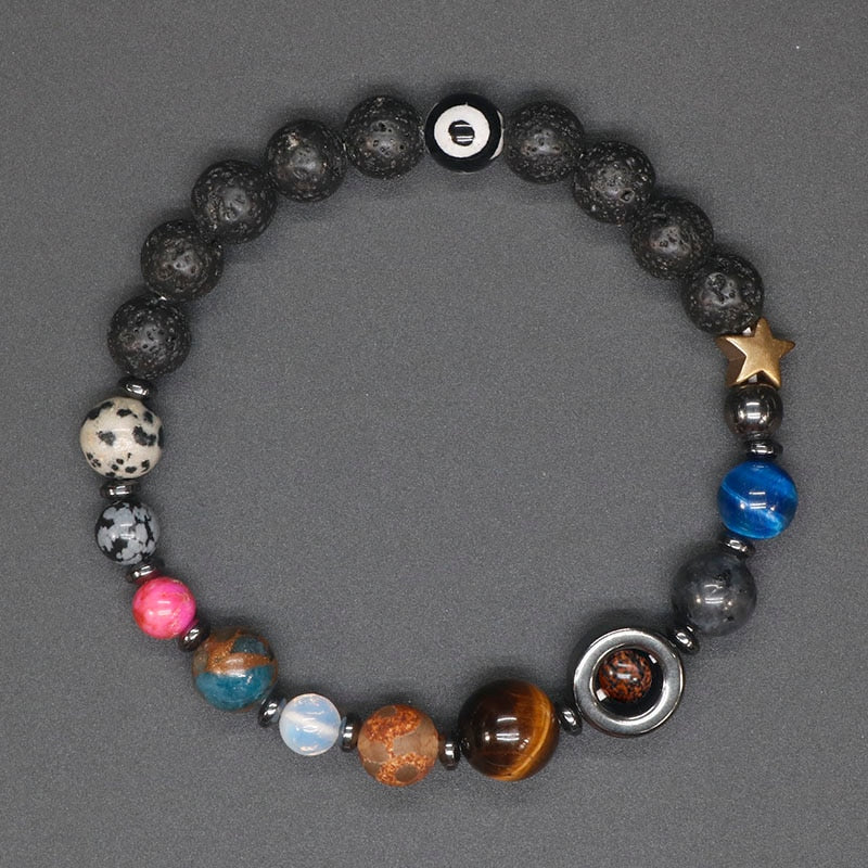 Galaxy Planets and Solar System Bracelet Lava N2 Galaxy Planets Bracelet