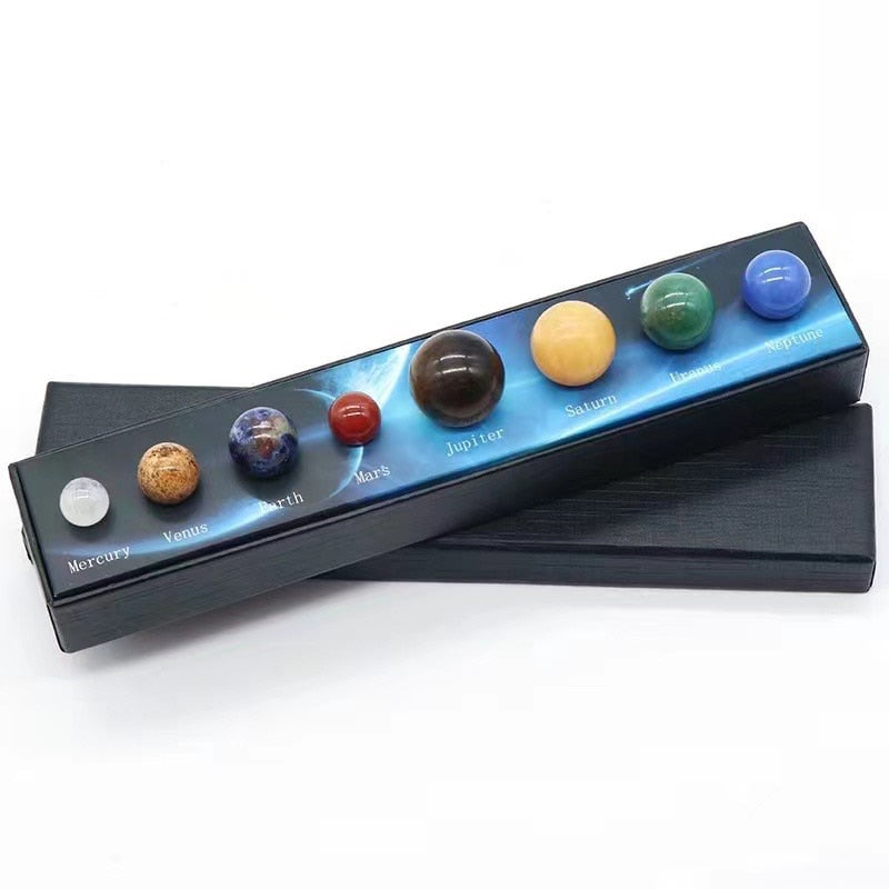 Solar System Planets Crystal Balls 8 Planets + Gift Box Solar System Planets