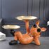 Chilled Bulldog Statue with Double Storage Trays Orange Bulldog Decorative Bulldog Statue