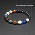 Galaxy Planets and Solar System Bracelet Magnet Hematite 6mm-8mm Galaxy Planets Bracelet