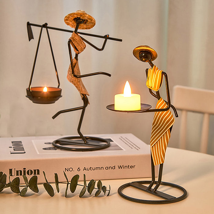 Retro Vintage Woman Candle Holder Candle Holders
