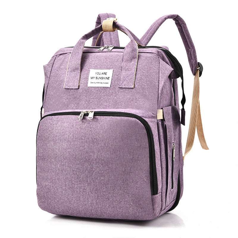 Baby Diaper Backpack with Changing Station Purple Baby Diaper Backpack