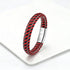 Leather Rope Bracelet For Men Leather Rope Red/Black - Silver Clasp Men's Bracelet