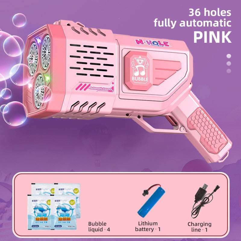 Bubble Machine 36 Holes - Pink - Automatic Bubble Machine