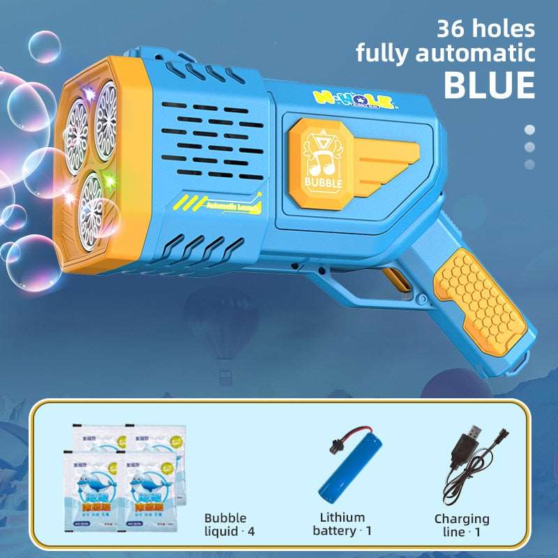 Bubble Machine 36 Holes - Blue - Automatic Bubble Machine