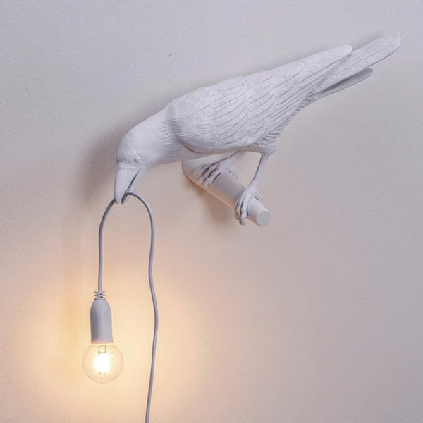 The Raven Bird Lamp White Left Table Lamp