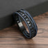 Leather Bracelet for Men with Magnetic Clasp Blue - Style 1 Men's Bracelet