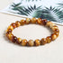 Natural Stone Beads Bracelet Orange Τiger Εyes 6mm Natural Stone Bracelet