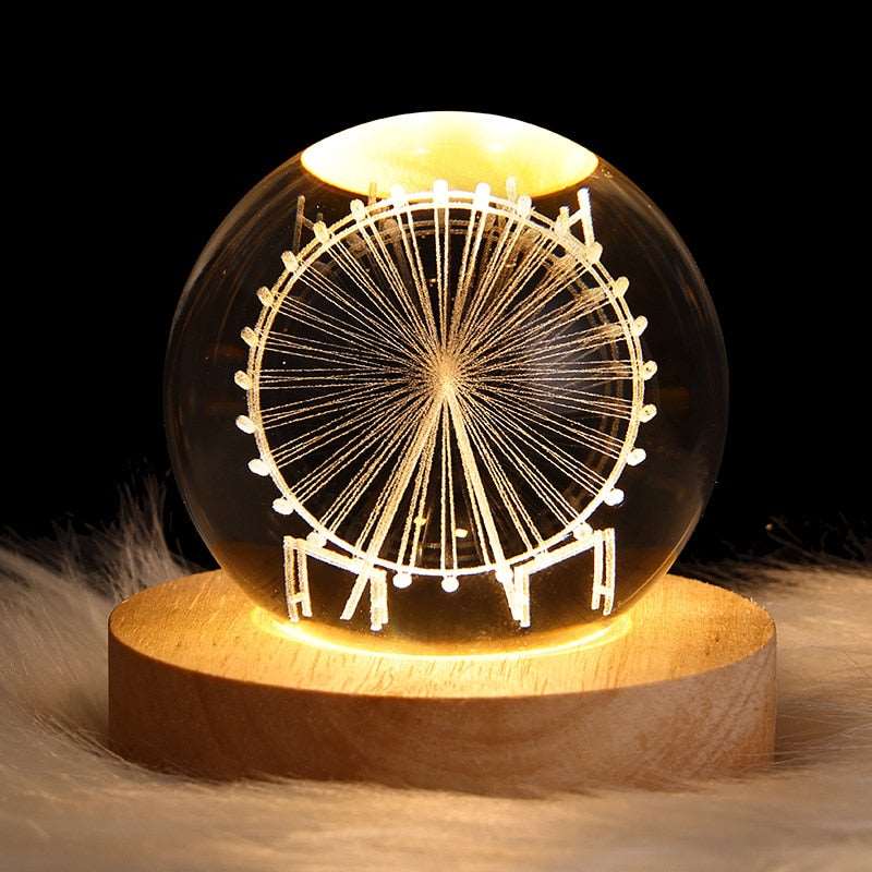 3D Solar System Crystal Ball Night Light Ferris wheel Night Light