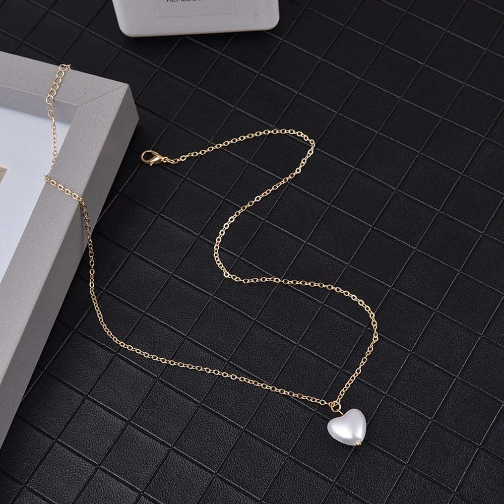 New Beads Neck Chain Pearl Choker Necklace For Women Gold 2 Women's Necklace