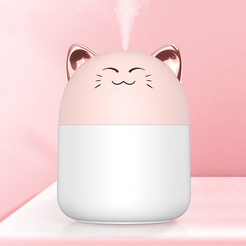 Colorful Atmosphere Humidifier 250ml Pink Cat Humidifiers & Oil Diffusers