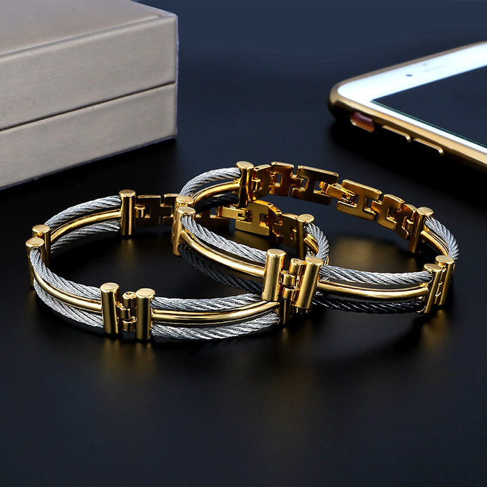 Gold Chain Link Charm Bracelet Women's Bracelet