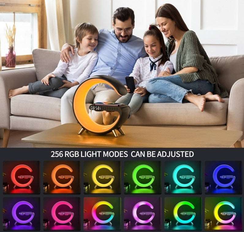 6 in 1 Wireless Charger and Bluetooth Speaker Lamp Wireless Charger Speaker & Lamp