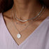 Crystal Geometric Gold Color Pendant Necklace Set Silver 7 Women's Necklace