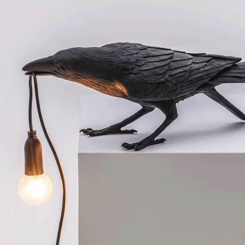 The Raven Bird Lamp Black Sitting Table Lamp