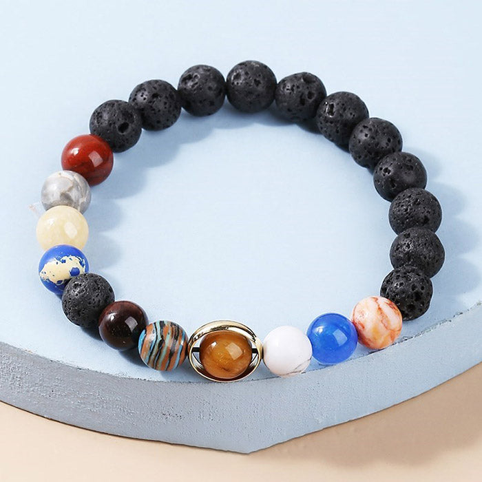 Natural Stone Galaxy Planets Bracelet Volcanic Stone 3 Galaxy Planets Bracelet