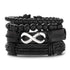 Multilayer Leather Braid Bracelets for Men with Star, Leaf and Owl Bangles Infinity 20cm Adjustable Men's Bracelet