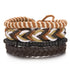 Multilayer Leather Braid Bracelets for Men with Star, Leaf and Owl Bangles Style 6 20cm Adjustable Men's Bracelet