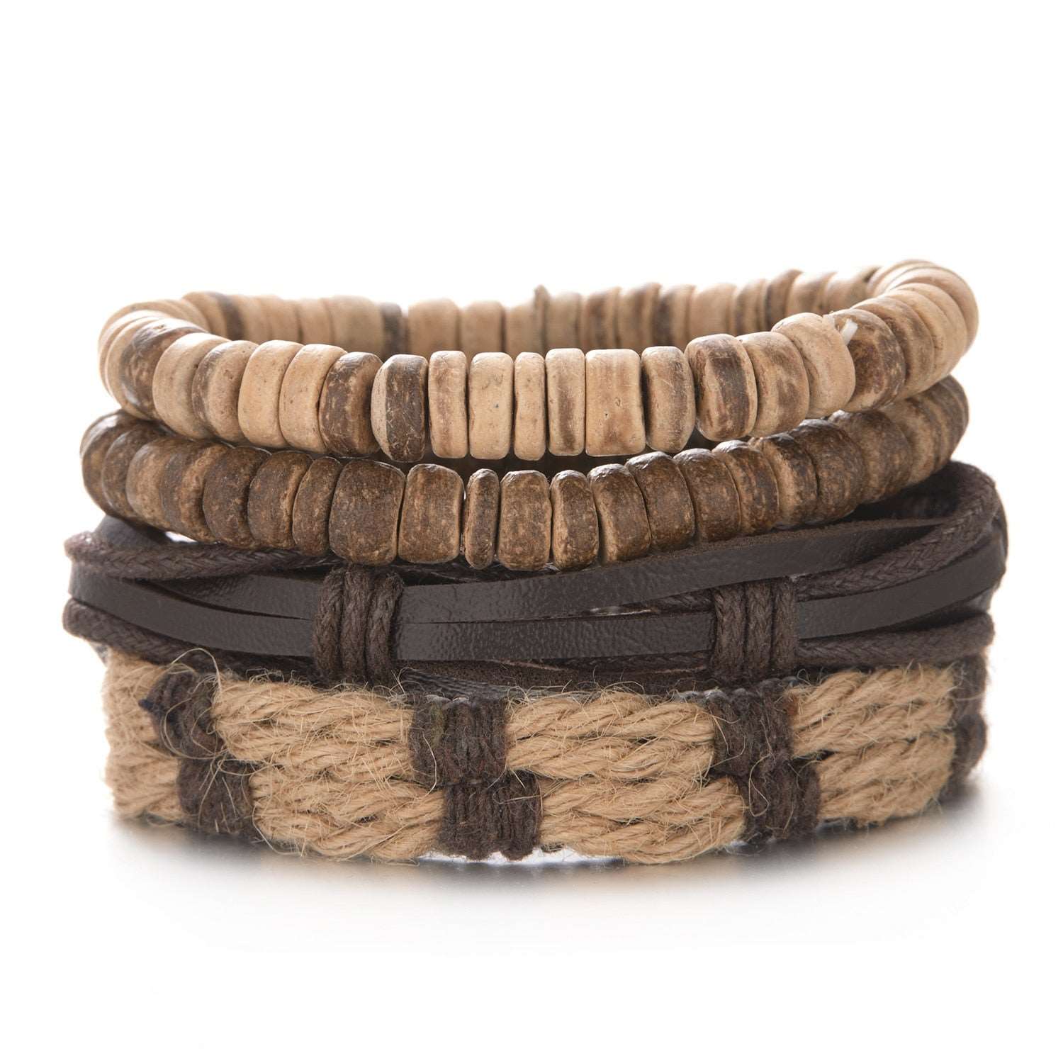 Multilayer Leather Braid Bracelets for Men with Star, Leaf and Owl Bangles Style 9 20cm Adjustable Men's Bracelet