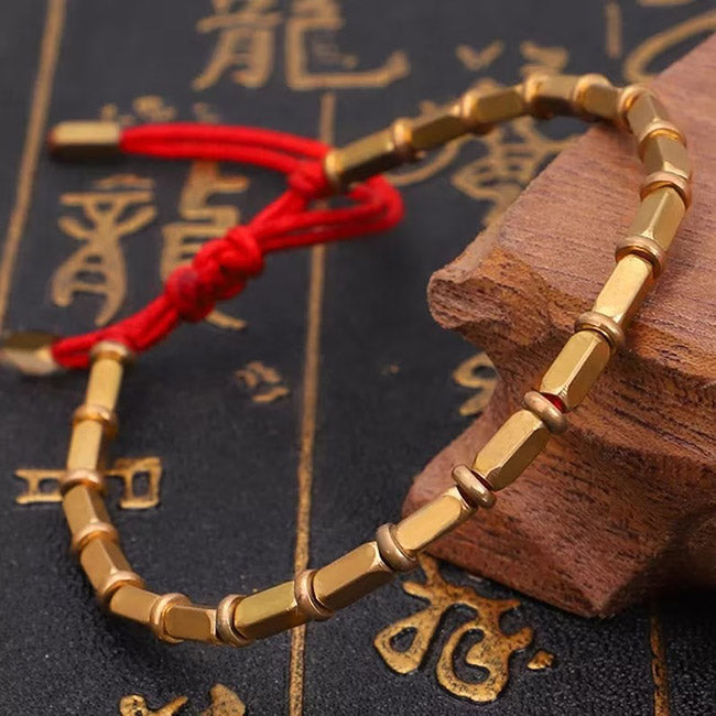 Tibetan Handmade Pure Copper Protection Beads Bracelet Tibetan Buddhist Bracelet