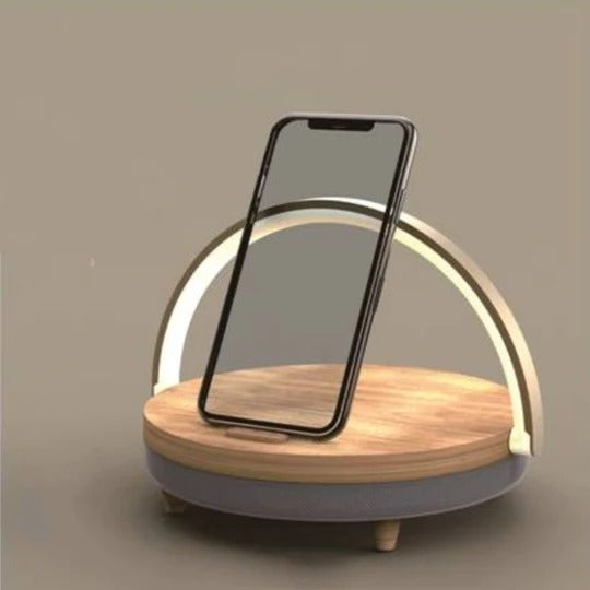 Wood Wireless Charger with Bluetooth Speaker Wood Smart Gadgets